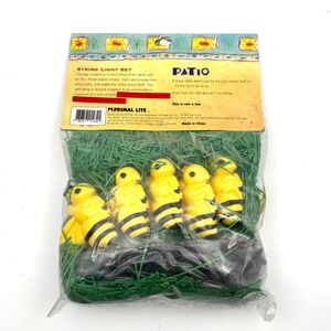 Primal Lite Patio String Lights 14 Ft. Fun Bee Covers 10 Lights Plugs End to End